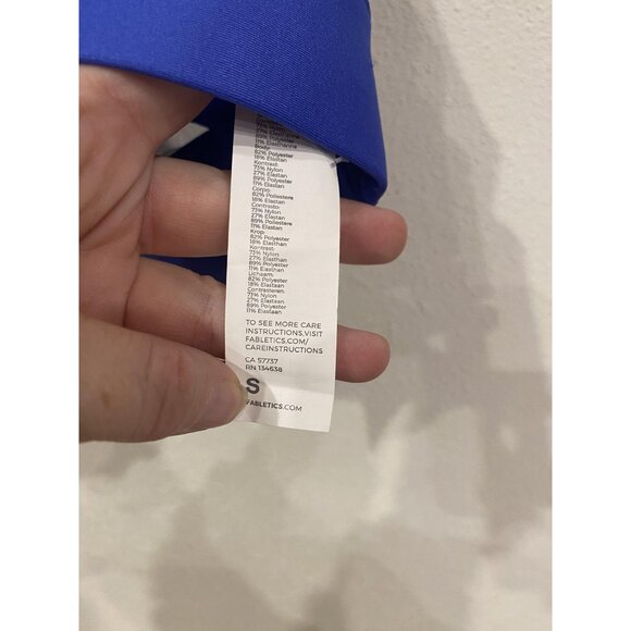 Fabletics Sports Bra Womens Small Blue Ella Shine High Impact Cross Back - Picture 3 of 4